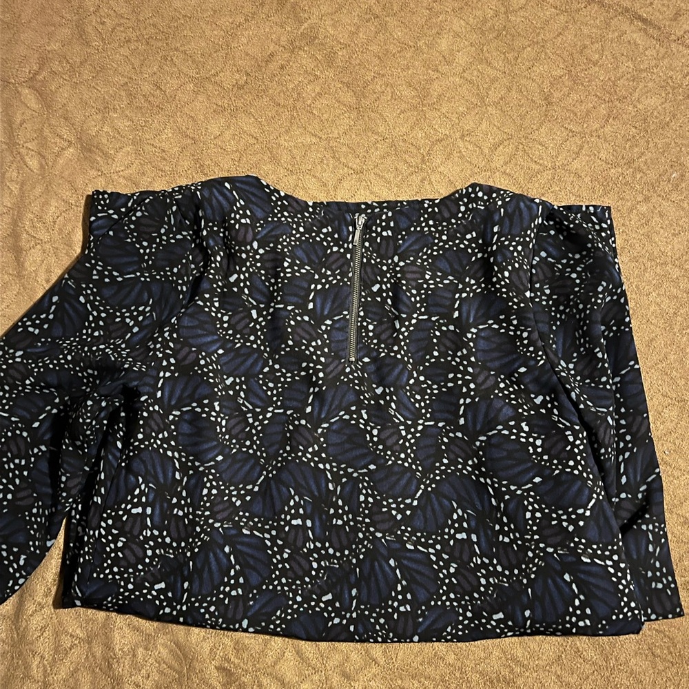 Navy and White Patterned dress